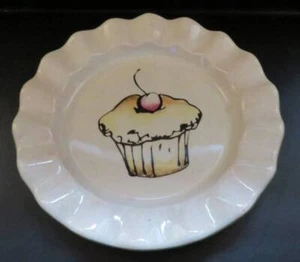 NEW White Barn Candle Co 8" CUPCAKE Dessert PLATE Fluted Edge Birthday Treat - Picture 1 of 4
