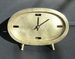 New Gold Metal Contemporary Modern Abstract Table Desk Decor Decorative Clock  - Picture 1 of 3