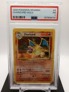 PSA 1 - Charizard 4/102 Holo Rare - 1999 Pokemon Base Set Unlimited Spanish - Picture 1 of 2