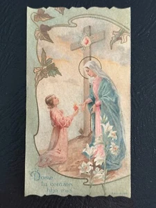 carta sacra cromolitografia santino immagine pieuse "VERGINE MARIA" - Foto 1 di 2