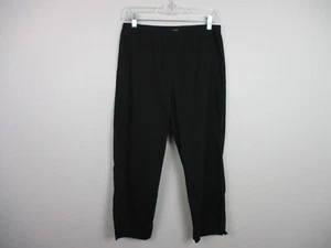 Mela Purdie Pants Medium Size 12 Black Cropped Cotton Blend Elastic Waistband - Picture 1 of 16