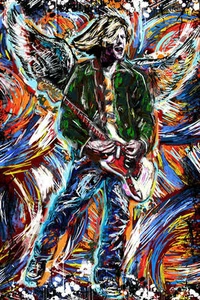Kurt Cobain Art, Cobain Canvas Art, Nirvana Painting, Kurt Cobain Poster - Picture 1 of 8