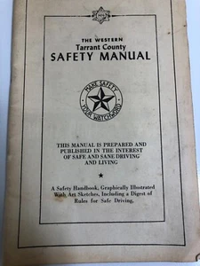 Vintage Western Tarrant County Driver Safety Manual 1970 - Bild 1 von 2