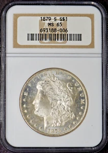 1879-S Morgan Silver Dollar - NGC MS65 Semi PL Obverse Toned - ✪COINGIANTS✪ - Picture 1 of 2