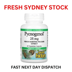 Natural Factors Pycnogenol 25mg French Maritime Park Extract 60 Vegetarian Caps - Picture 1 of 5