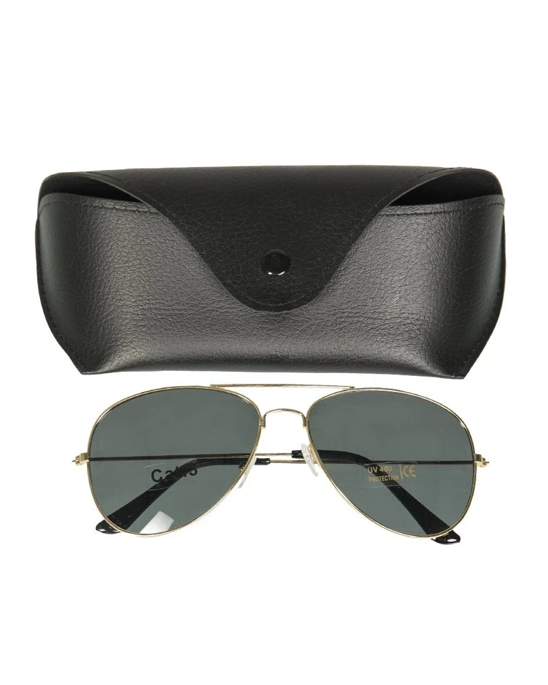Occhiali Pilota Americano Tom Cruise con Custodia Nera U.S. pilot sun glasses wi - Imagen 1 de 3