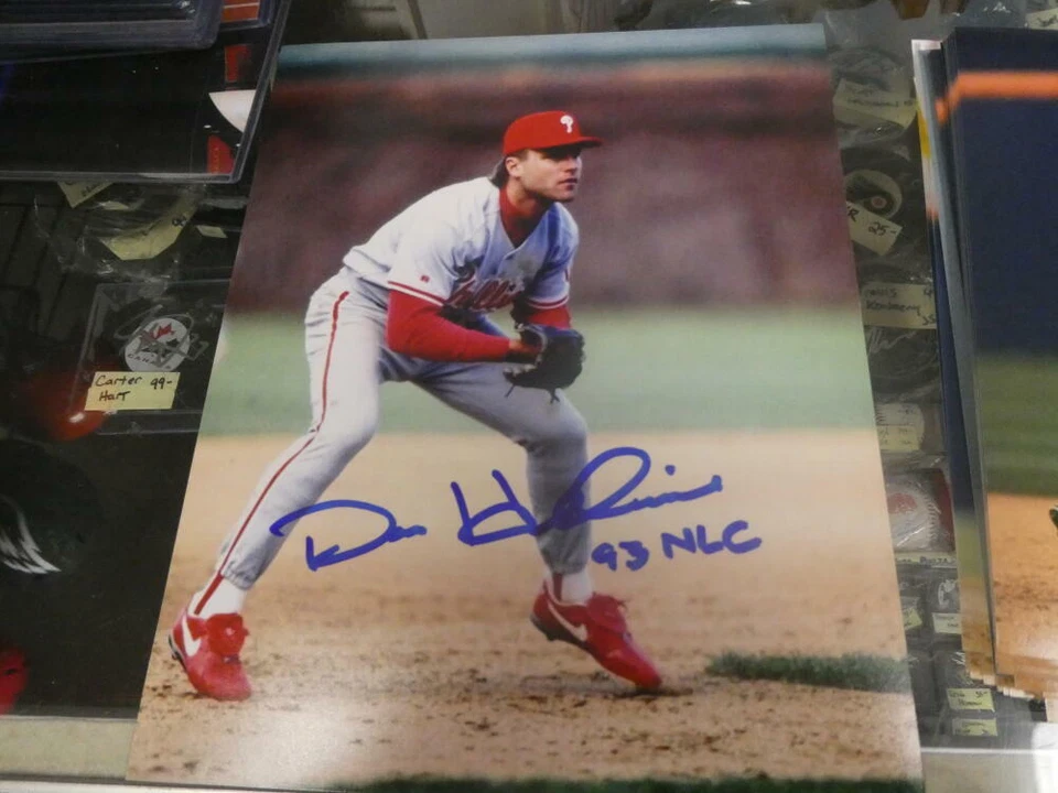 Dave Hollins Philadelphia Phillies Signed 8x10 Photo COA Inscription  2 - Image 1 of 1
