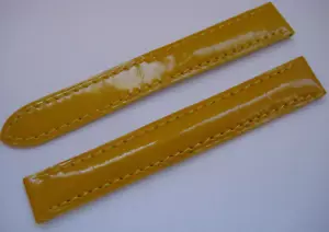 GENUINE CARTIER WATCH STRAP BAND GOLD YELLOW PATENT SHINY LEATHER 13 x 12 mm - Picture 1 of 24