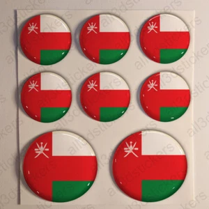 Stickers Oman Gel Domed Resin 3D Flags Oman Vinyl Sticker Decals Helmet Car - Picture 1 of 1