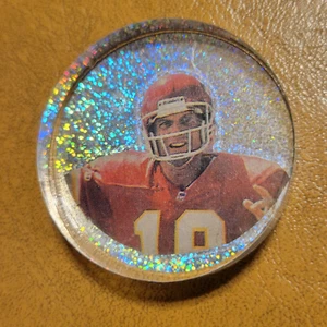 Joe Montana Chiefs Jersey 19 Vtg 90s Kini Holographic Plastic POG Slammer Lucite - Picture 1 of 4