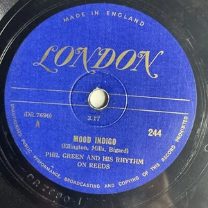 10" 78 RPM-Phil Green and His Rhythm on Reeds-Mood Indigo/Babette/London 244 - Imagen 1 de 4