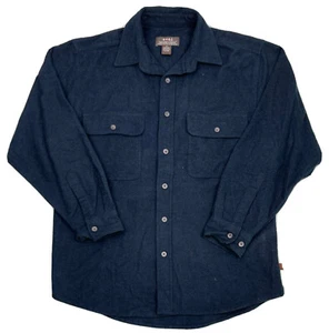 Moose Creek Mens Flannel Chamois Button Down Navy Blue Thick Heavy Hiking Sz M - Picture 1 of 9