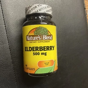 Elderberry 500mg - Nature’s Blend - Dietary Supplement 60 Capsules - Picture 1 of 2