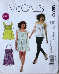 McCalls 6357 EASY Misses Tops Tunics Dress Sewing Pattern Sz 16-26 L-XL-XXL - Picture 1 of 1