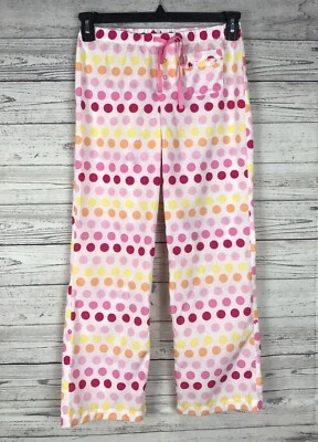 Pantalones para dormir Justice Girls multicolores a lunares talla 12 cintura elástica con cordón  Foto 1 de 4
