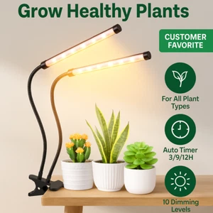 Grow Light for Indoor Plants 84 LED Full Spectrum Lamp with Timer & Clamp - Picture 1 of 9