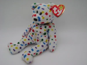 Ty Beanie Baby Babys Konfetti 2K Teddybär Vintage Retired 1999 Errors Mint - Bild 1 von 11