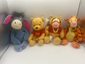 Winnie The Pooh Mini BeanBag Plush Set Tigger, Eeyore, Pooh, Tigger As Pooh Lot - Picture 1 of 13