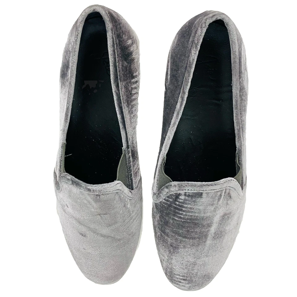 JOIE Womens Huxley Silver Velvet Sneaker Platform Shoes Size 8.5 EU 39.5 - Image 1 of 4