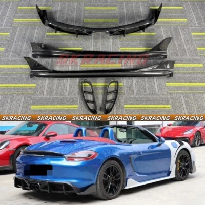 Задний диффузор из углеродного волокна для боковых юбок Porsche 718 981 Boxster Cayman 13-16 - Изображение 1 из 4