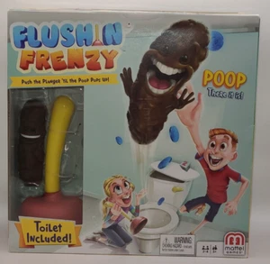 Mattel Games Flushin' Frenzy Kids Game, Family Game with Toilet & Plunger NEW! - Picture 1 of 3