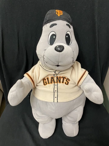 LOU SEAL SF SAN FRANCISCO GIANTS MASCOT PLUSH Backpack 18 inches tall Broken Zip Cover