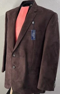 CHAPS by Ralph Lauren Sports Coat 41R REG NEW Brown Faux Suede Blazer Jacket NWT - Picture 1 of 3