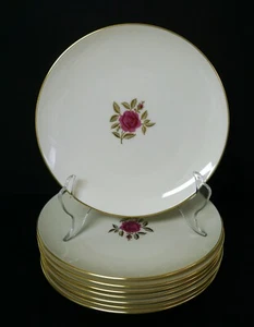 8 LENOX ROSELYN X304 ROSE AND GOLD 7 7/8" SALAD PLATES - Pristine Condition! - Picture 1 of 2