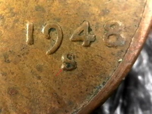 1948-S Lincoln Wheat Cent Coin Repunched Mintmark RPM Error #T717 - Picture 1 of 3