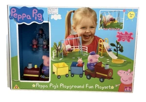 Peppa Pig's Playground Fun Playset - Grandpa's Train, Swings, Slide and 3 Figs - Picture 1 of 4