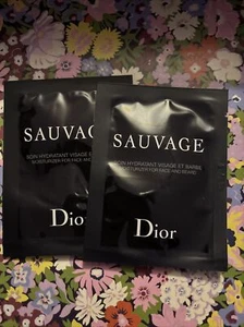 Dior Sauvage Moisturiser Face & Beard 2 x 2ml samples BN