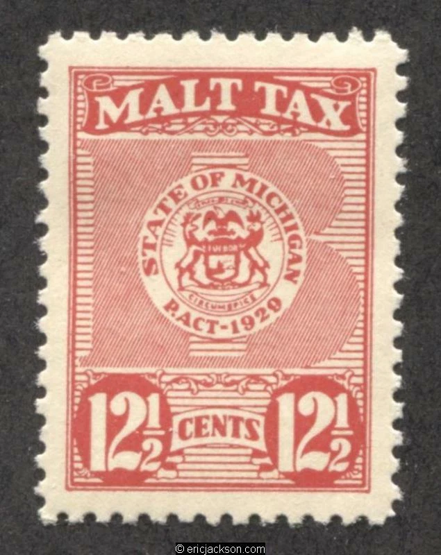 MICHIGAN Malt Revenue Stamp SRS MI MA11 mint, VF - Image 1 of 1