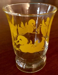 Drinking Glasses Juice Duck Decor Clear Glass with Yellow Set of 7 nov18 - Picture 1 of 12