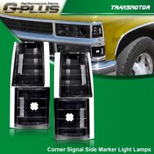 Corner Signal Side Marker Light Lamps Black Fit For Chevy C/K C10 1500 2500 3500