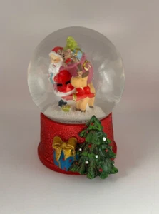 Weihnachtsmann Schneekugel mit Rudolph Weihnachten Schneekugel 14 cm - Bild 1 von 10