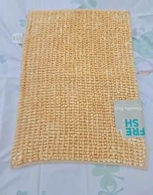 FRESH Throw Rug Bath Mat 17" x 24" YELLOW CHENILLE BATH RUG  New - Image 1 of 4