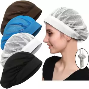 4 Pack Chef Hat Kitchen Cooking Chef Cap Adjustable Food Service Hair Nets Re... - Picture 1 of 7