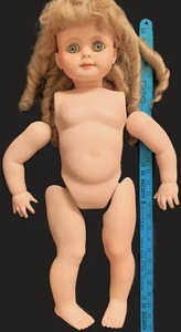 BIG 26" ALL Porcelain Doll Painted, Wig, Eyes Set Needs Strung, Finished 80s/90s - Picture 1 of 22