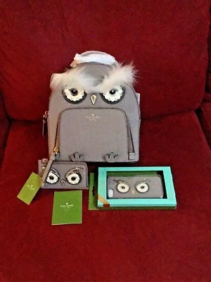 LOTE DE 3 MOCHILAS MONEDERO CARTERA KATE SPADE STAR BRIGHT OWL NUEVAS CON ETIQUETAS CON ESTUCHE PARA TELÉFONO ¡Oferta! Foto 1 de 4