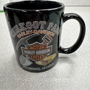 Taza de café negra Harley-Davidson Chilkoot Pass Skagway Alaska - Imagen 1 de 15