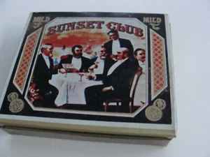 VTG Empty Tin Metal Cigarette Hinged Storage Box - Sunset Club - Hard To Find - Picture 1 of 10