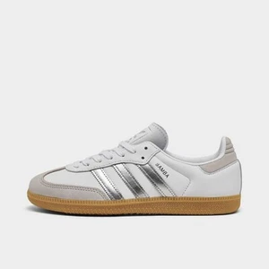 JI2725 adidas Samba OG White Silver Metallic Grey (Women's) - Picture 1 of 6