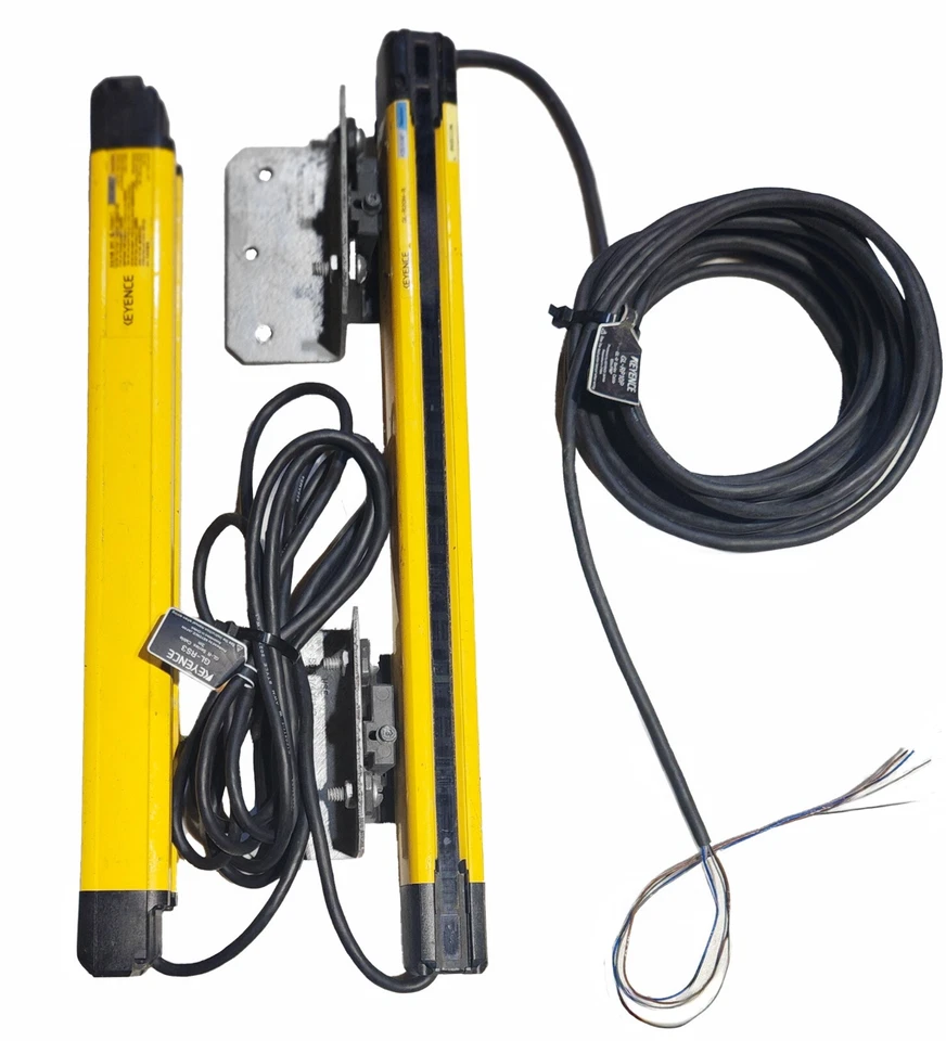 KEYENCE GL-R20H Safety Light Curtain Set Receiver & Transmitter + Cables/Bracket - Image 1 of 2