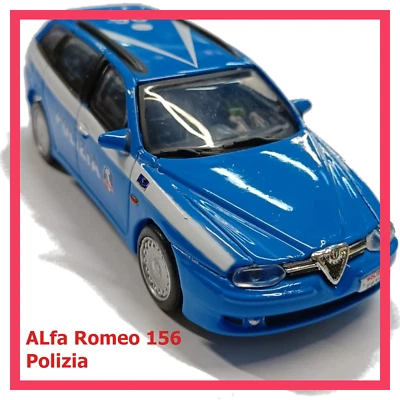 Modellino auto Alfa Romeo 156 polizia modellini in scala 1:43 die cast statico - Immagine 1 di 4