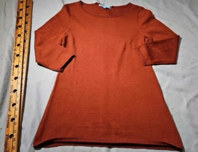 Antonio Melani Sweater Womens Medium M Orange Wool Blend Roll Neck Luxury Knit  - Image 1 of 4