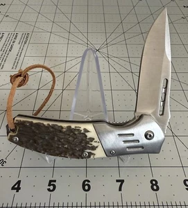 Ridge Runner Faux Stag Antler Assisted Opening Hunting Pocket Knife - HAR63 - Picture 1 of 10