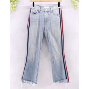 Mother Superior Womens The Insider Crop Step Fray Thanks Again Racer Red/Blue 25 - Picture 1 of 10