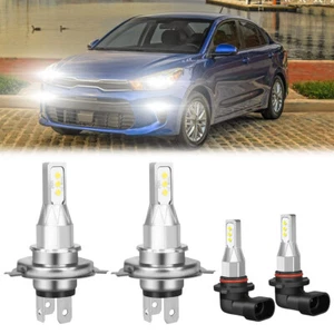 Combo LED Headlight Kit for Kia Rio 2012-2023 High/Low Beam + Fog Light Bulbs - Picture 1 of 12