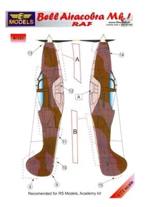 LF Models 1/72 BELL AIRACOBRA Mk.I R.A.F. Camouflage Paint Mask Set - Picture 1 of 3