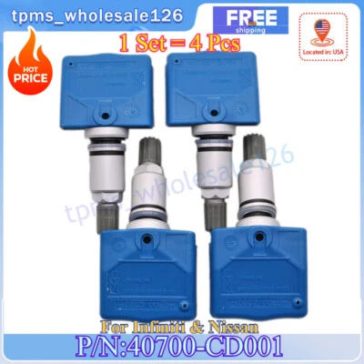 4Pcs Tire Pressure Sensor TPMS For Infiniti M35 G35 Q45 FX35 350Z 40700-CD001 - Image 1 of 4